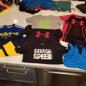 7 - Boys Small Shirts - Adidas, Nike, and UA